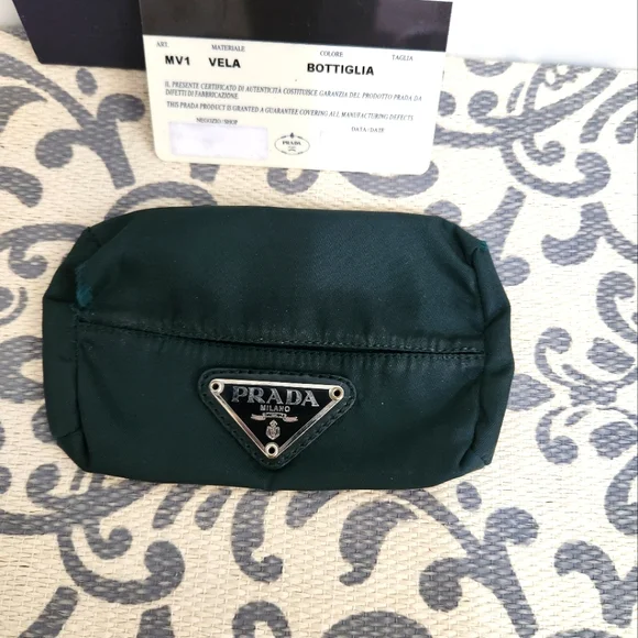 Prada Tissue Nylon Pouch Green - Picture 2 of 6